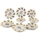 A SET OF EIGHT MEISSEN PORCELAIN CABINET PLATES, early 20th century, each finely painted to the