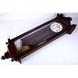 An early 20th Century mahogany cased Vienna regulator, of neo-classical form having white enamel