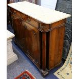 A good Regency rosewood and ormolu mounted chiffonier, with variegated grey marble top over two