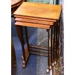 A quartetto of mahogany occasional tables, largest 50cm wide.