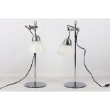 A pair of modern design nickel plated table lamps, in almost unused condition from Conran shop, 52cm