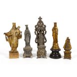 A collection of 19th Century and later, figures of the Madonna in various metals and finishes (5).