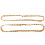 Two 9ct gold double curb-link necklaces, UK hallmarks, lengths 46.5cm (2)