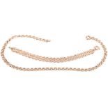 A 9ct gold brick-link necklace and bracelet, UK hallmarks, lengths 46.0cm and 20.5cm (2)