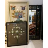 Five framed mid 20th Century Ecuadorian woven pictures, various sizes (5).