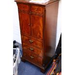 A reproduction mahogany tallboy in Georgian style, together with a reproduction serpentine front