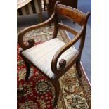 A set of four Regency mahogany dining chairs, together with two similar armchairs (6).