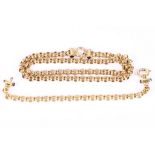 A belcher-link necklace and bracelet suite, UK import marks for 9 carat yellow gold (2)
