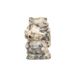 A CHINESE MARBLE ‘DRAGON’ PILLAR FRAGMENT. Ming Dynasty. The cylindrical pillar section carved and