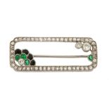 A diamond and gem-set brooch