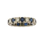 A sapphire and diamond eternity ring