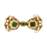 A 19th century emerald brooch