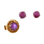 A star ruby ring and earring suite