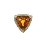 A citrine and diamond dress ring