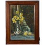 Circa 1880-1900 Ecole South Kensington. 'Still Life Daffodils'. Watercolour. Embossed lower left '