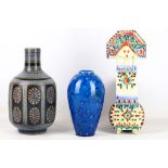 Mid 20th century Italian ceramics, to include, an Alvino Bagni baluster pottery vase circa 1974