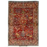 AN EXTREMELY FINE & SIGNED SILK ISFAHAN RUG, CENTRAL PERSIA approx: 5ft.1in. x 3ft.6in.(155cm. x