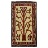 A FINE QASHQAI KILIM, SOUTH-WEST PERSIA approx: 9ft.2in. x 5ft.3in.(279cm. x 160cm.) The sandy-beige