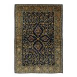 A FINE PART SILK QUM RUG, CENTRAL PERSIA approx: 6ft.11in. x 4ft.7in.(211cm. x 140cm.) The field