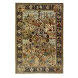 A FINE UNUSUAL PART SILK TABRIZ CARPET, NORTH-WEST PERSIA approx: 8ft.11in. x 6ft.(271cm. x