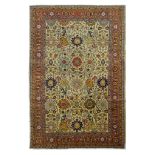 A TABRIZ CARPET, NORTH-WEST PERSIA approx: 11ft.2in. x 7ft.3in.(339cm. x 221cm.) The light beige