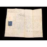 WILLIAM IV (1765-1837). DOCUMENT -  (1835). Relating to John Gray Slacke Esq. and his appointment as