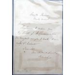 PRIME MINISTERS - A collection of signatures including Robert Peel (short ALS dated May 8th 1835).