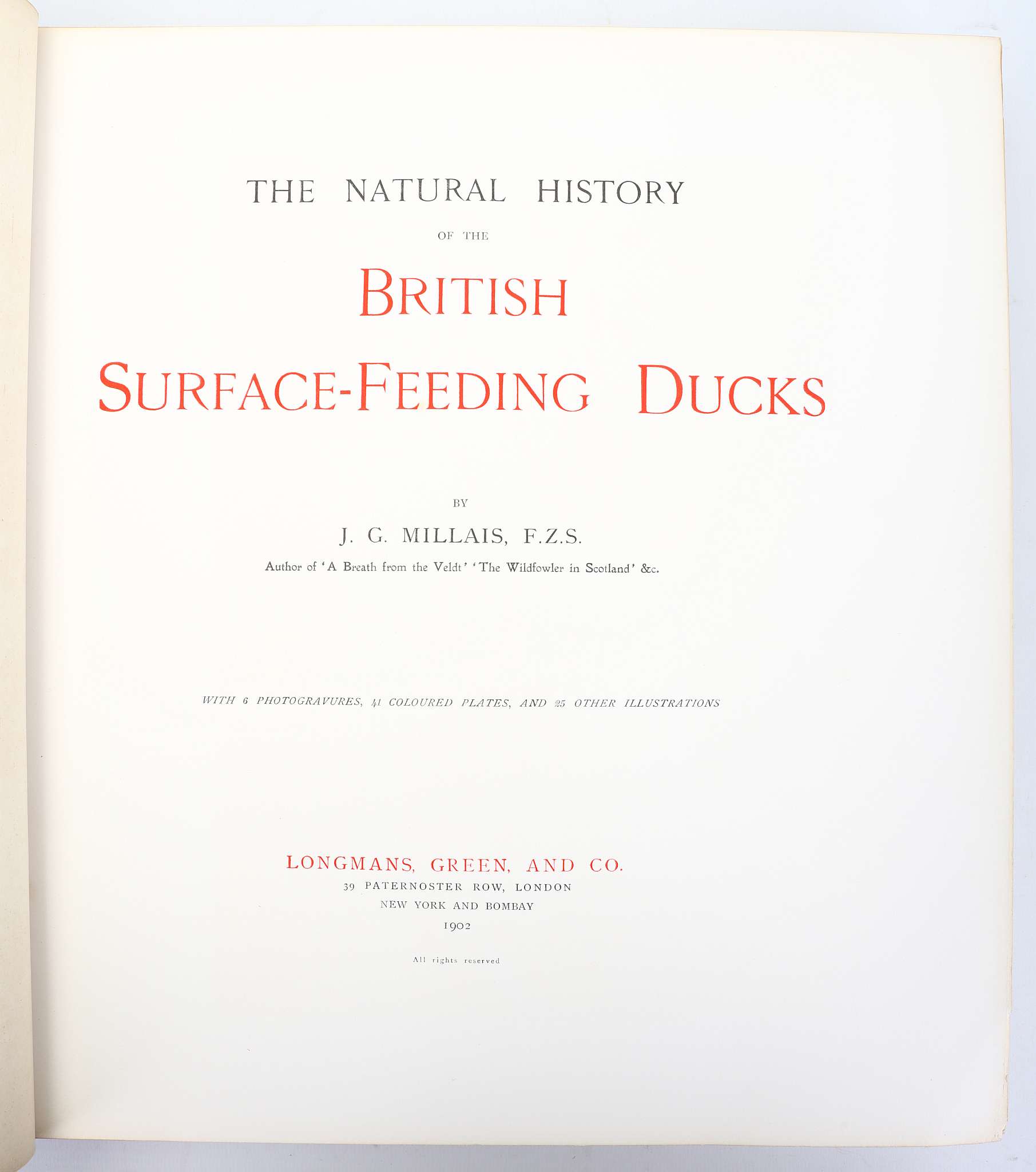 MILLAIS, John Guille (1865-1931).  The Natural History of the British Surface-Feeding Ducks. - Image 4 of 6