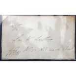 PITT The Younger, William. (1759-1806). A free-front addressed to Sir W. Lowther and SIGNED by