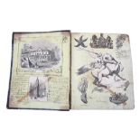 SCRAP ALBUM - [c.1850’s-70’s]. 4to. Including: engravings, pen/ink drawings, chromolithographs, with