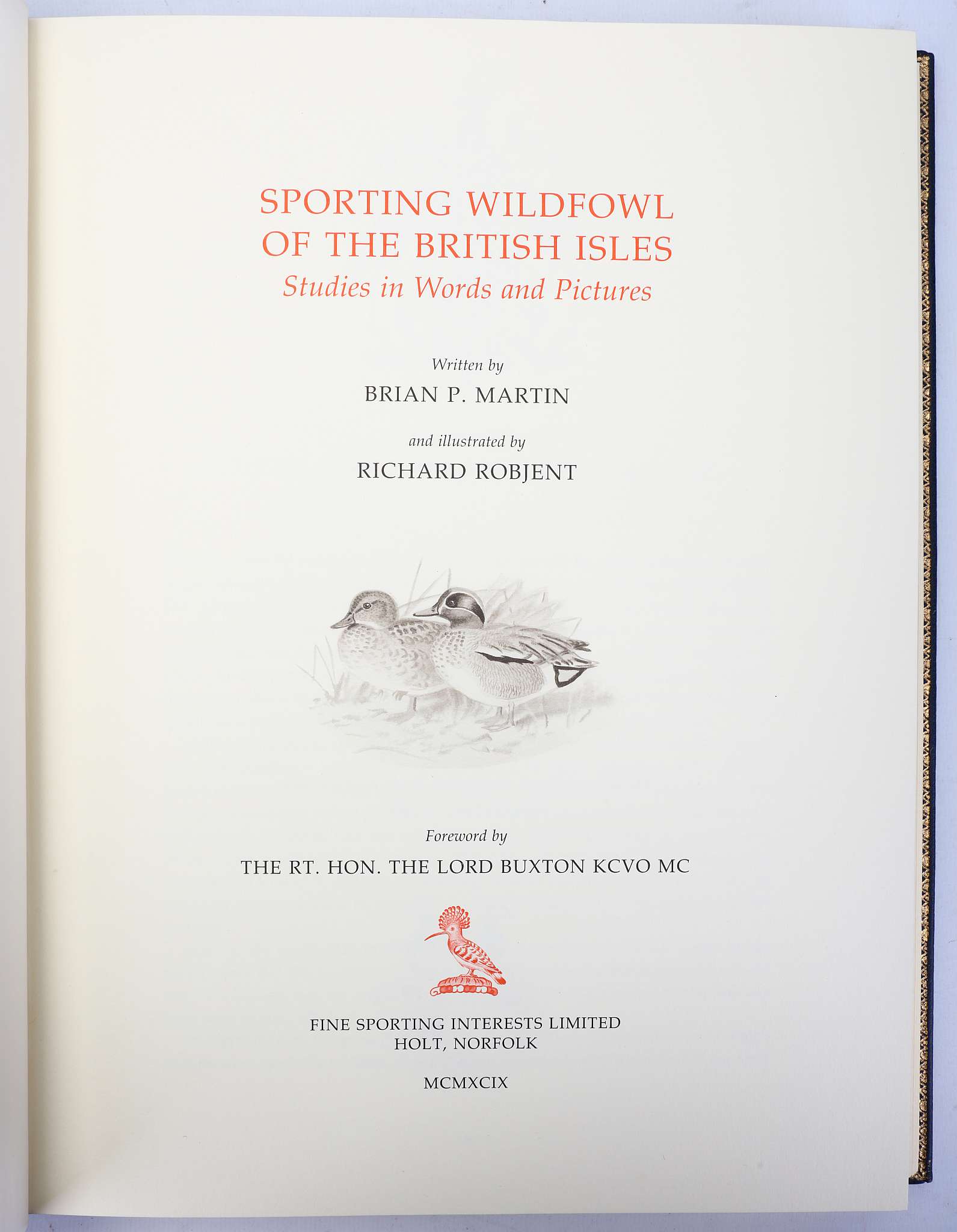 ROBJENT, Richard (b. 1937, illustrator) & Brian Philip MARTIN.  Sporting Wildfowl of the British - Image 5 of 6