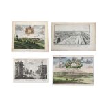 ENGLISH LANDSCAPES. Five hand-coloured copper engravings by Michael BURGHERS (1653-1727) from Robert