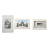 FRENCH MONUMENTS. Five copper engravings depicting viewings of the gardens of Versailles. Paris: