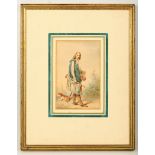 *** WITHDRAWN *** Dutch school circa early 19th Century. 'Nobleman in the landscape with Bugle and