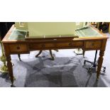 A Gillows style mahogany partners writing table, with tooled leather inset top over 6 opposing