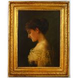 E.J. Townshead, British school. A portrait study of an elegant lady, c.1900, 62 x 42cm.