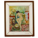 A. H. M. de Schryver, mid 20th century oil on paper, study of a female nude, signed lower left, (