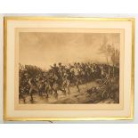 After Andrew Carrick Gow R.A. 1848-1920. 'Napoleon leads his men in Defeat'. Large lithograph