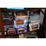 A collection of approx. 50 assorted die-cast vehicles, locomotives and transport, mainly boxed