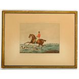 After Henry Thomas Aiken 1785-1851 British. A rare set of six hand coloured engravings from 'Hunting