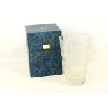 St. Louis France, a boxed crystal glass 'Bubbles' vase, with frosted etched decoration, (25cm high)