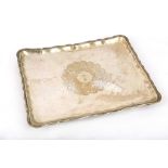 WITHDRAWN - A mid 19th Century Austrian rectangular silver tray, marks for Thomas Dub, Vienna,