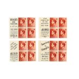 King Edward VIII - 1 1/2d Booklet pane Four stamps plus two printed labels (4)