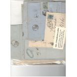 Postal History archive 39 entire letters 1860's - 1870's franked with 20c blue