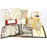 Five Stock books of Polish Stamps, 2 small boxes of loose stamps, mixed stamps on pages, small album