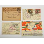 Selection of Russian Postal History, inc. Advertising postcard