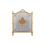 A LATE 19TH CENTURY FRENCH GILT BRONZE FIRESCREEN IN THE RENAISSANCE REVIVAL STYLE the square,