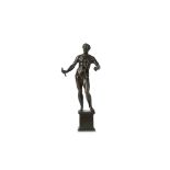 A 17TH CENTURY ITALO-FLEMISH BRONZE FIGURE OF JULIUS CAESAR the nude figure standing a contra-posto,