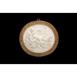 MANNER OF CLAUDE MICHEL CLODION (FRENCH, 1738-1814): A FIRST HALF 19TH CENTURY MARBLE ROUNDEL RELIEF