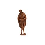 17TH / 18TH CENTURY FLEMISH CARVED BOXWOOD FIGURE OF CHRIST BOUND, ECCE HOMO Christ wearing a